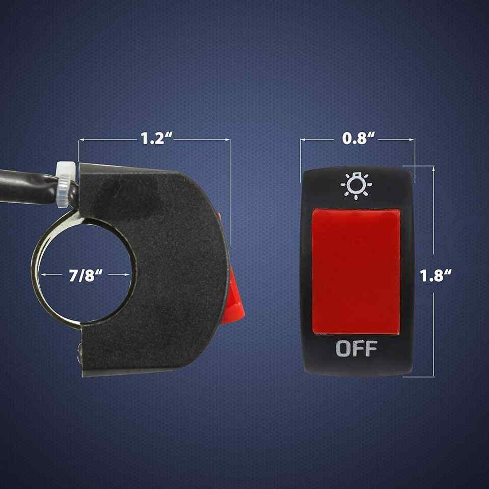 Interruptor luces faros delanteros para manillar de moto 12 V CC negro - imagen 7