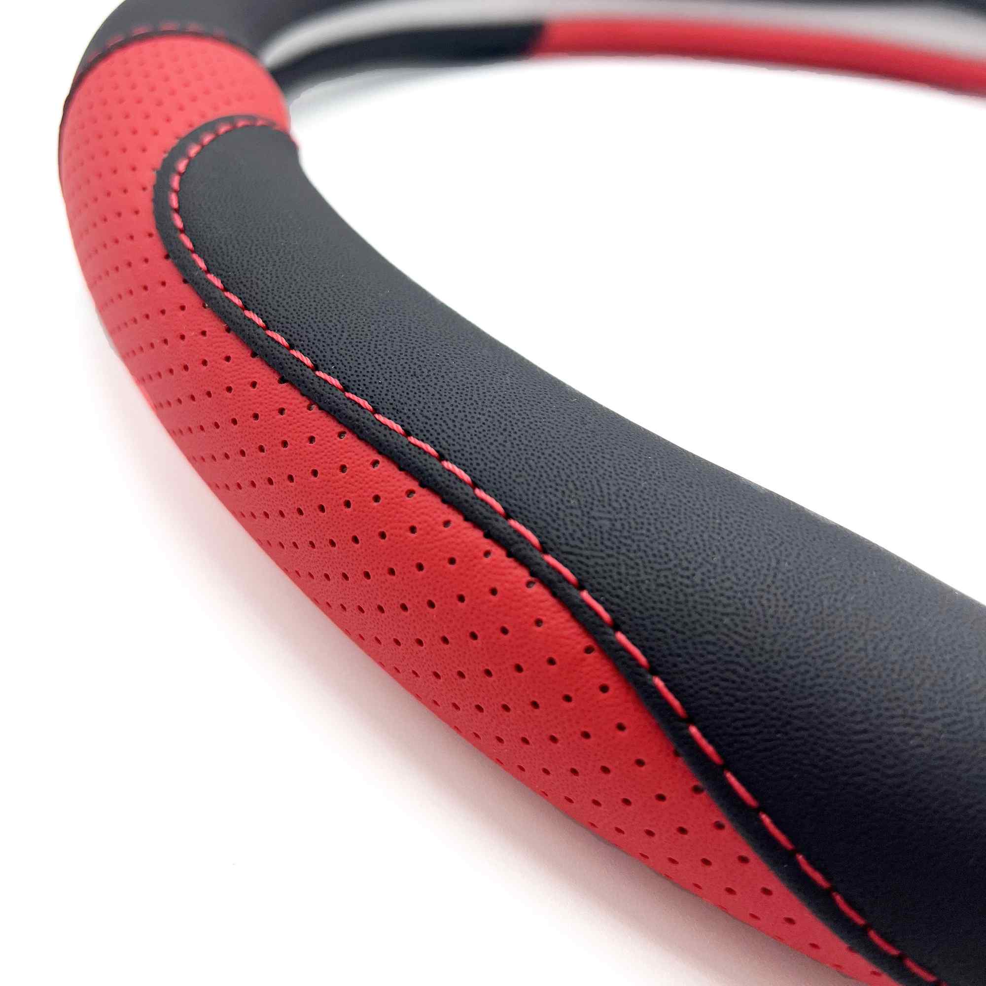 Funda para volante universal cuero de Microfibra 37-38cm rojo - imagen 2