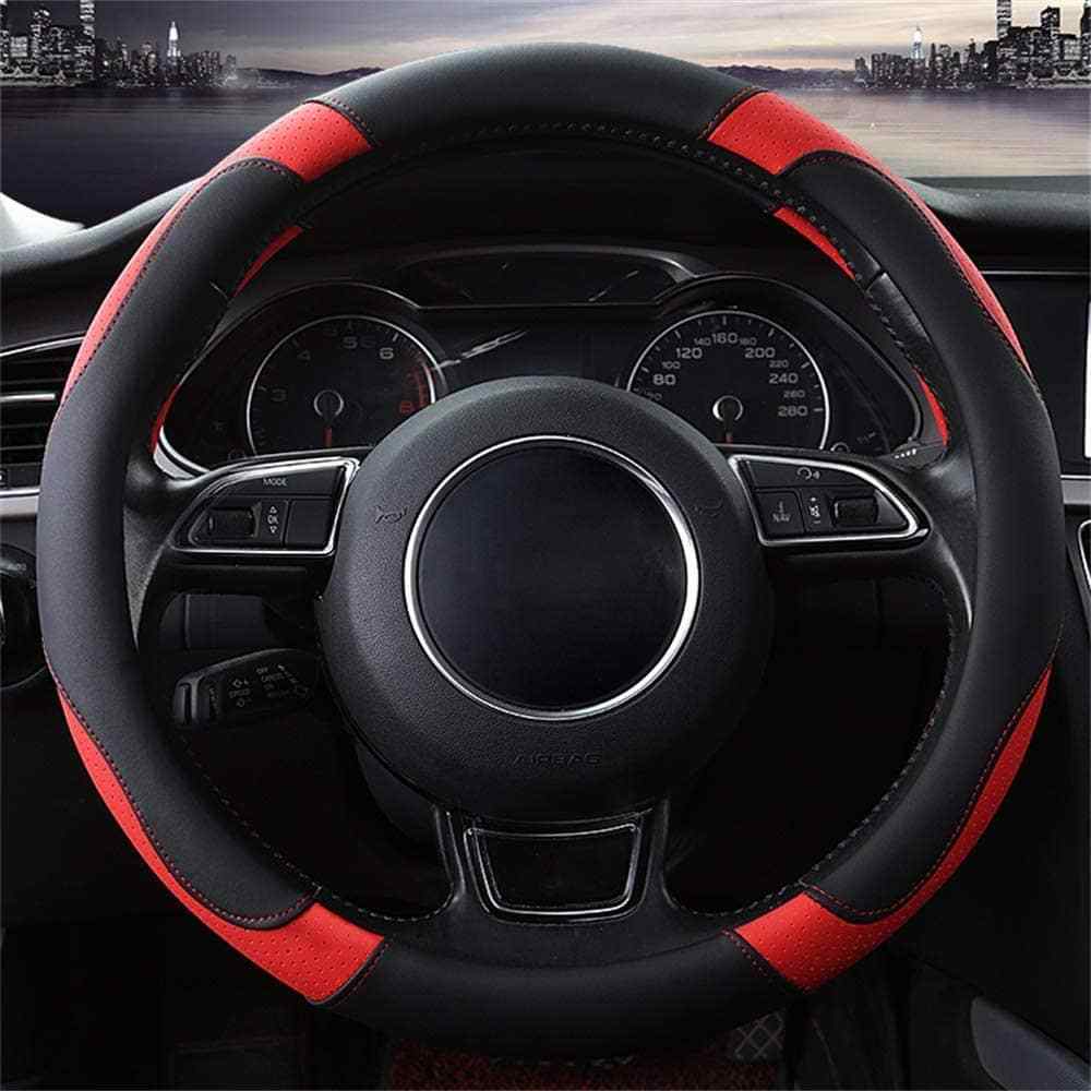 Funda para volante universal cuero de Microfibra 37-38cm rojo - imagen 4