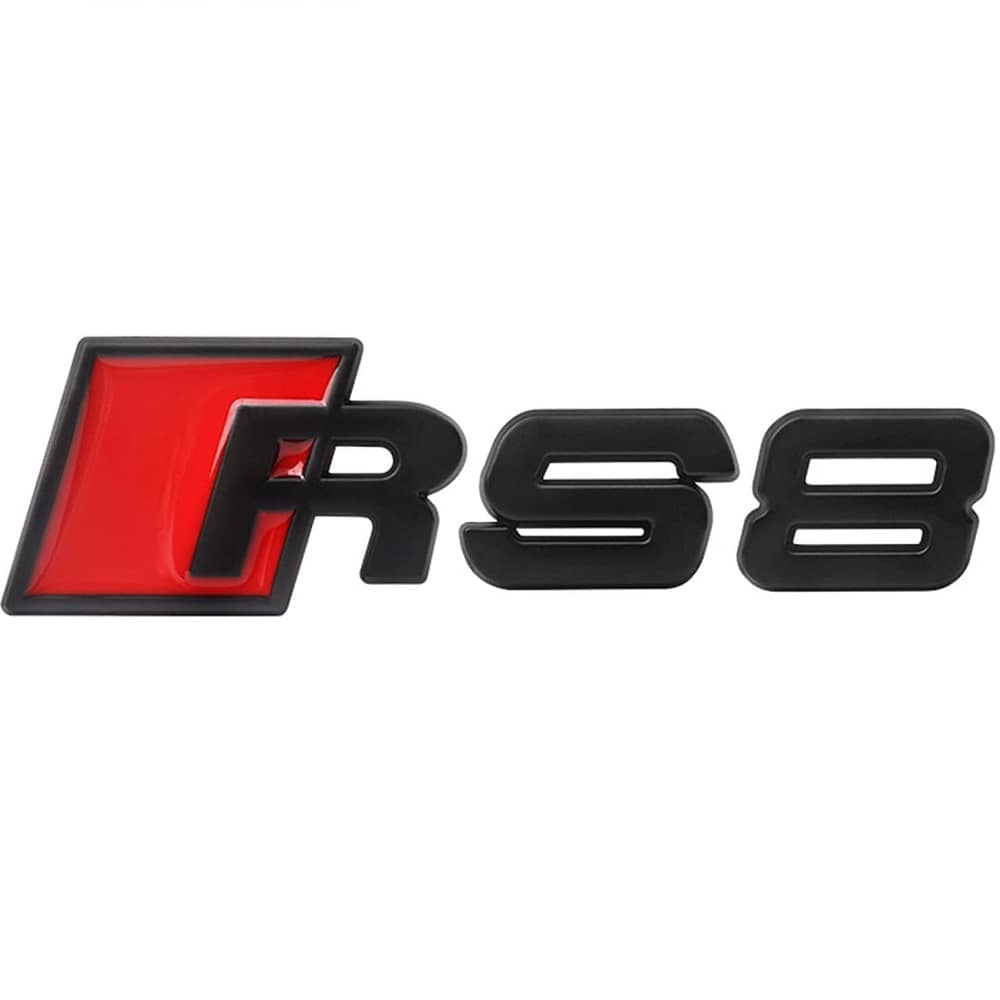 Emblema Adhesivo RS8 para Maletero compatible con audi negro - imagen 1