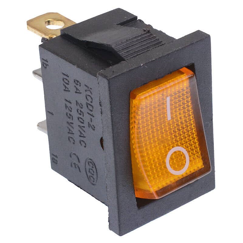 Interruptor basculante DPDT ON/OFF 6 pin 16A Naranja