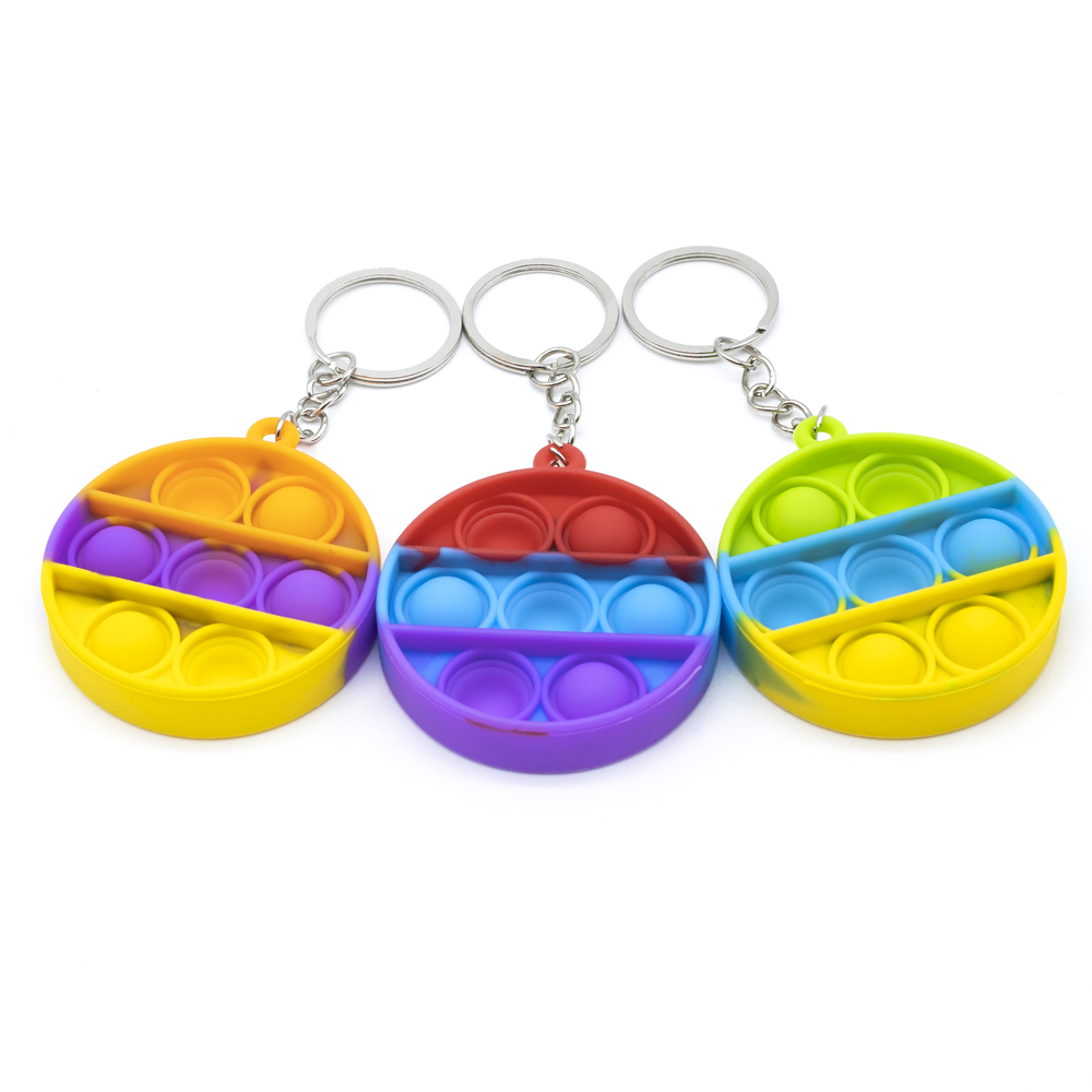 Fidget Toys Pop it llavero antiestres redondo multicolor - imagen 3