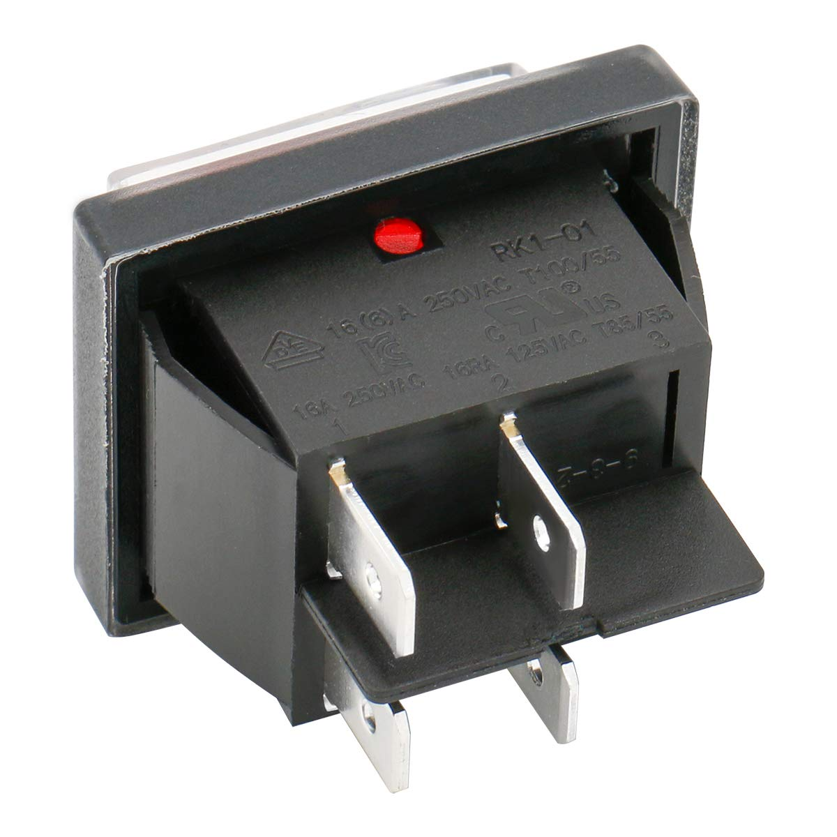 Interruptor basculante ON-OFF DPST 4 vias impermeable Rojo 16 A - imagen 2