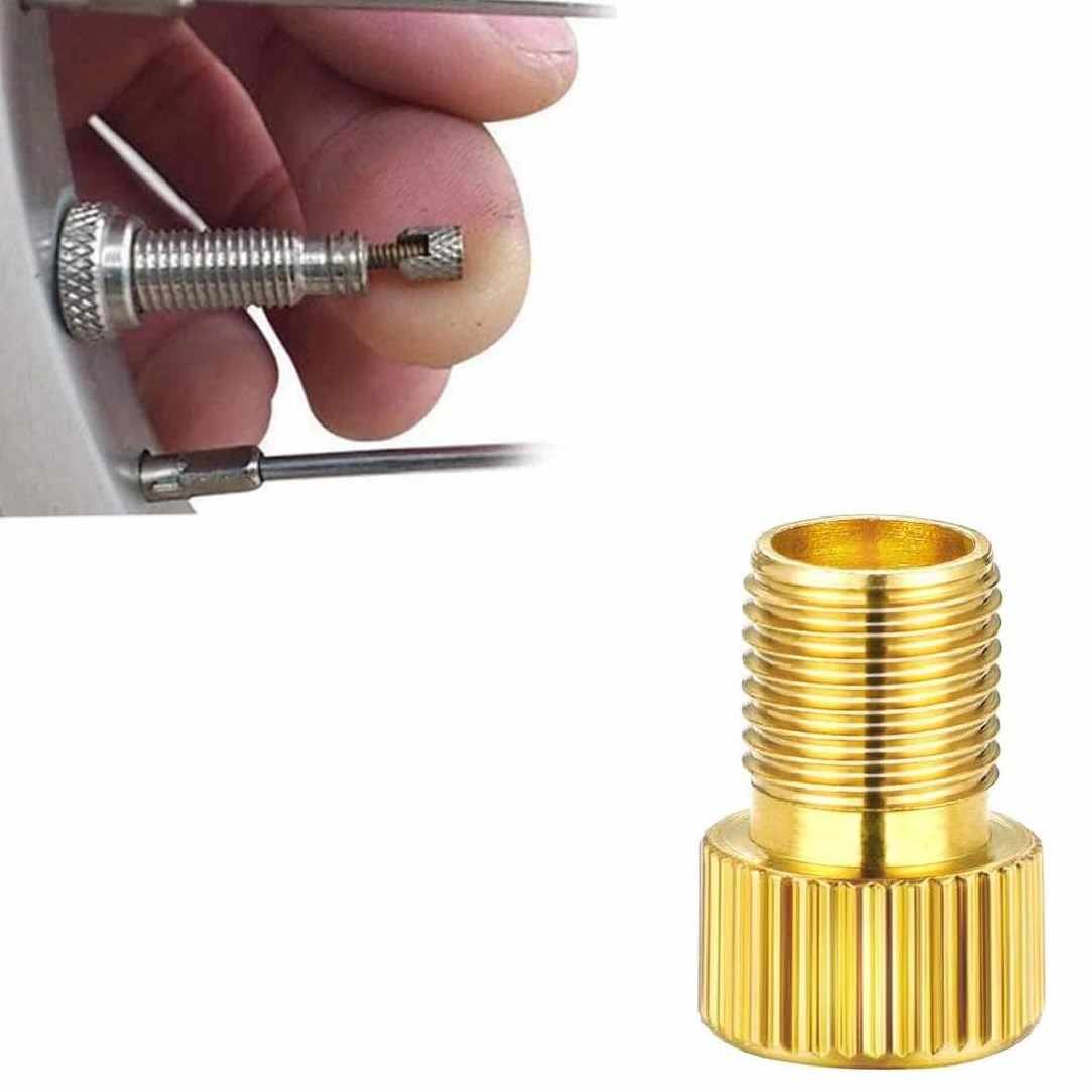 Adaptador de aluminio de valvula Presta a Schrader para bicicleta dorado