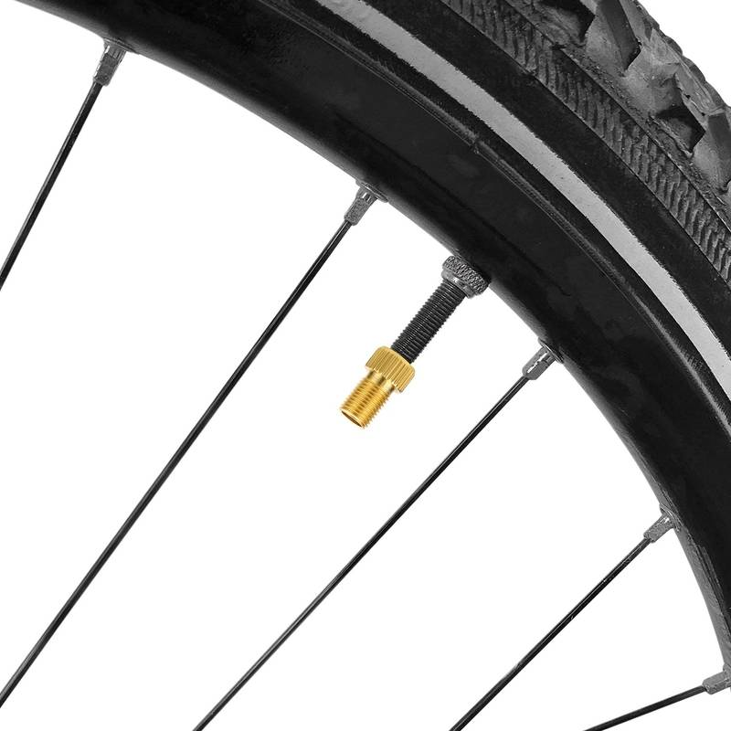 Adaptador de aluminio de valvula Presta a Schrader para bicicleta dorado - imagen 5