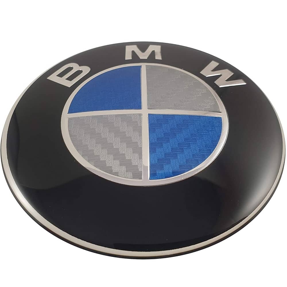 Emblema para capo compatible con BMW 73 mm azul cromado - imagen 1