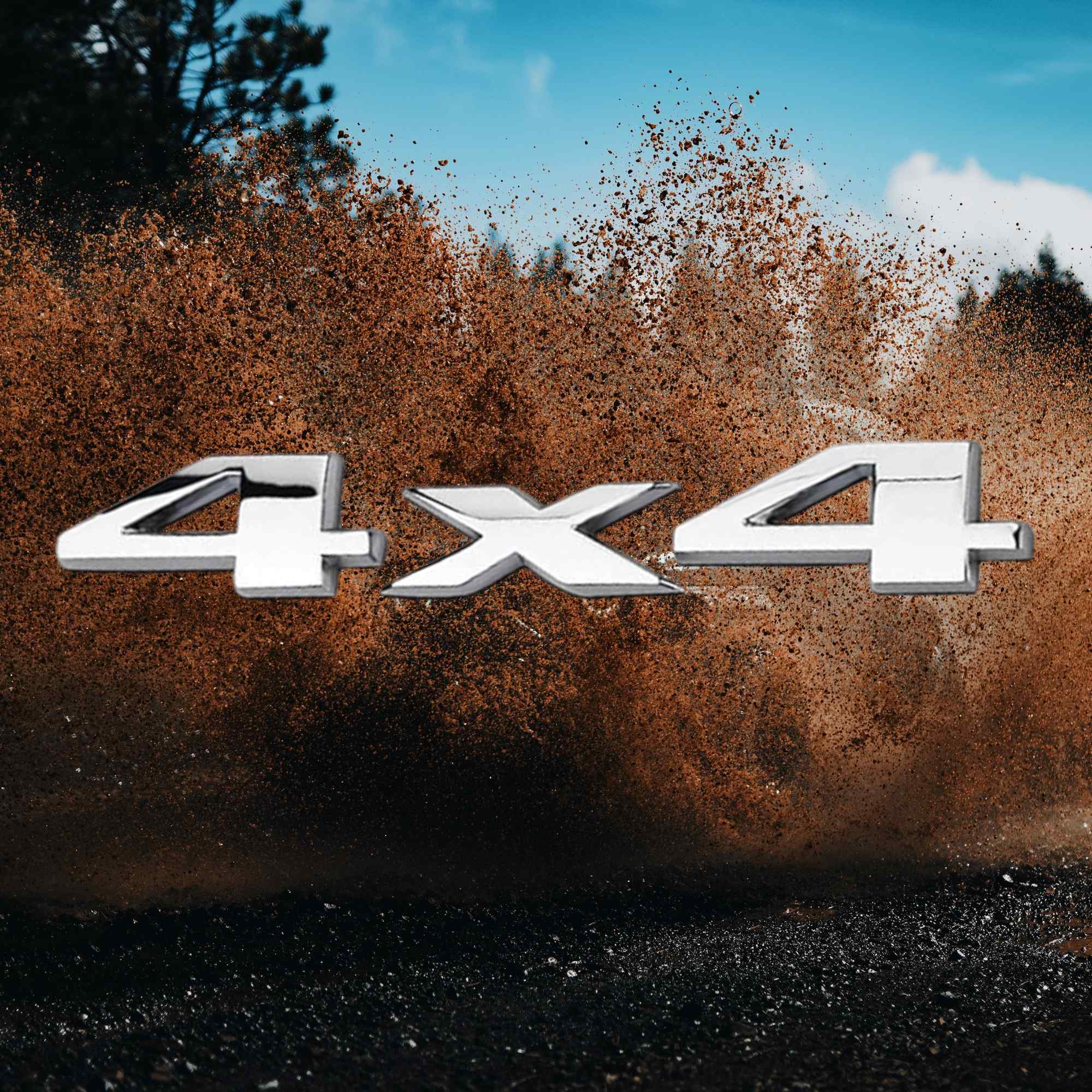 Emblema Adhesivo 4x4 metal plateado - imagen 6