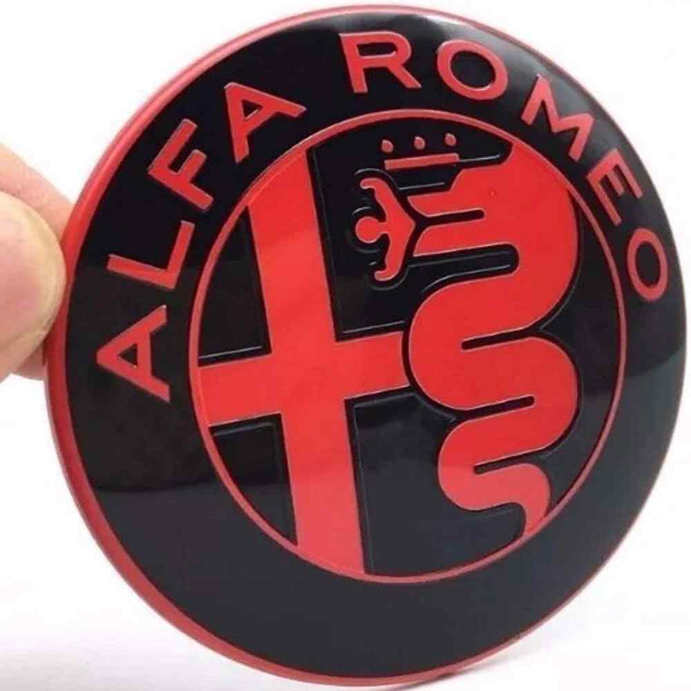Emblema adhesivo compatible con Alfa Romeo 74 mm rojo