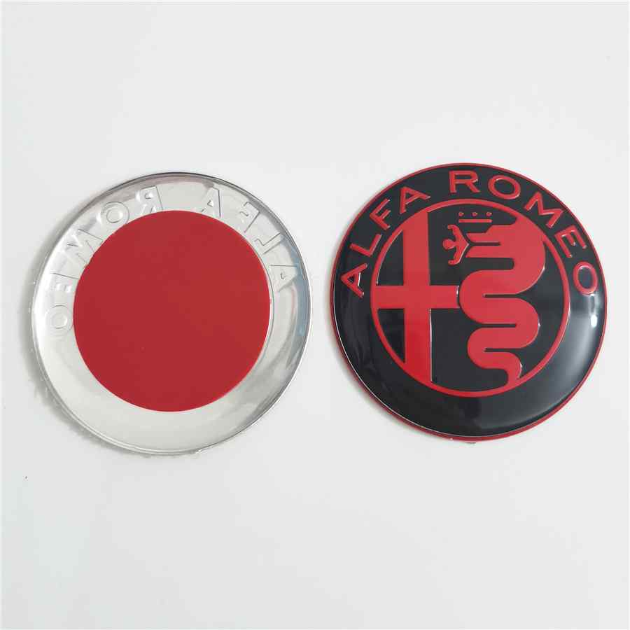Emblema adhesivo compatible con Alfa Romeo 74 mm rojo - imagen 2