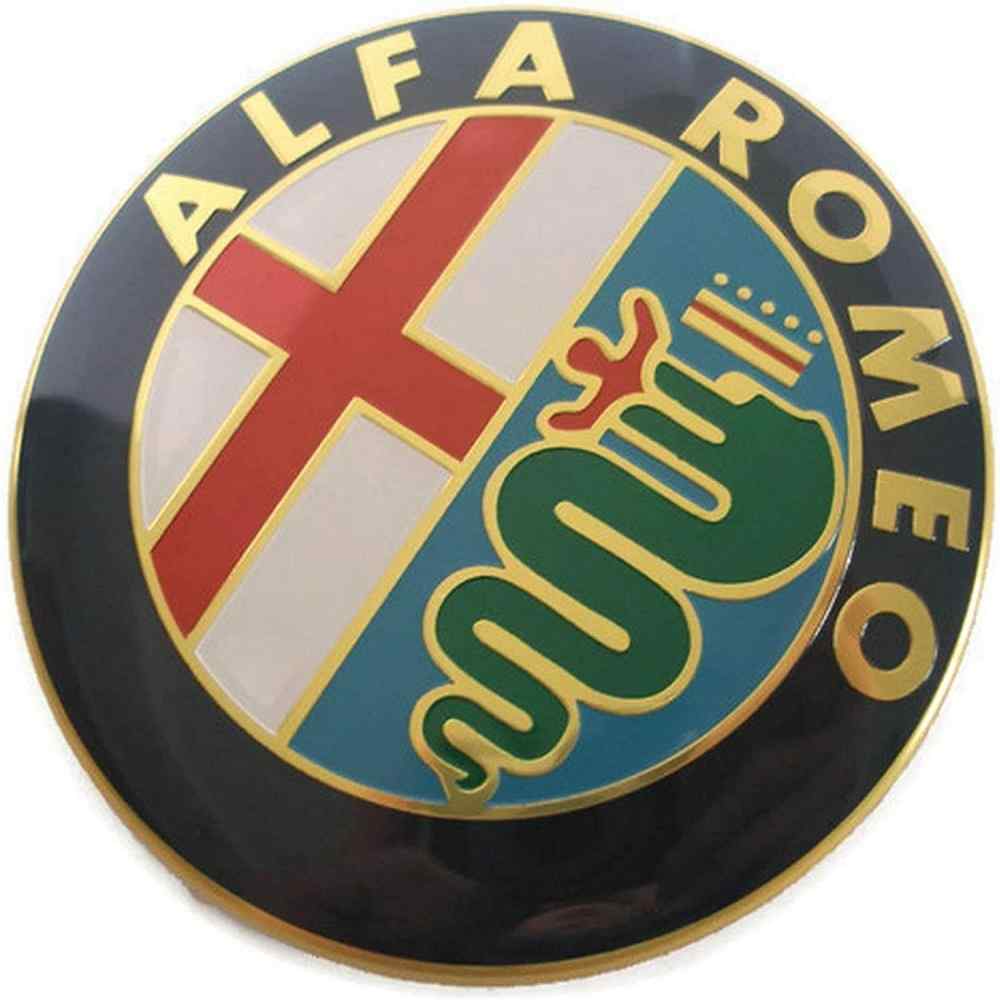 Emblema adhesivo compatible con Alfa Romeo 74 mm dorado - imagen 1