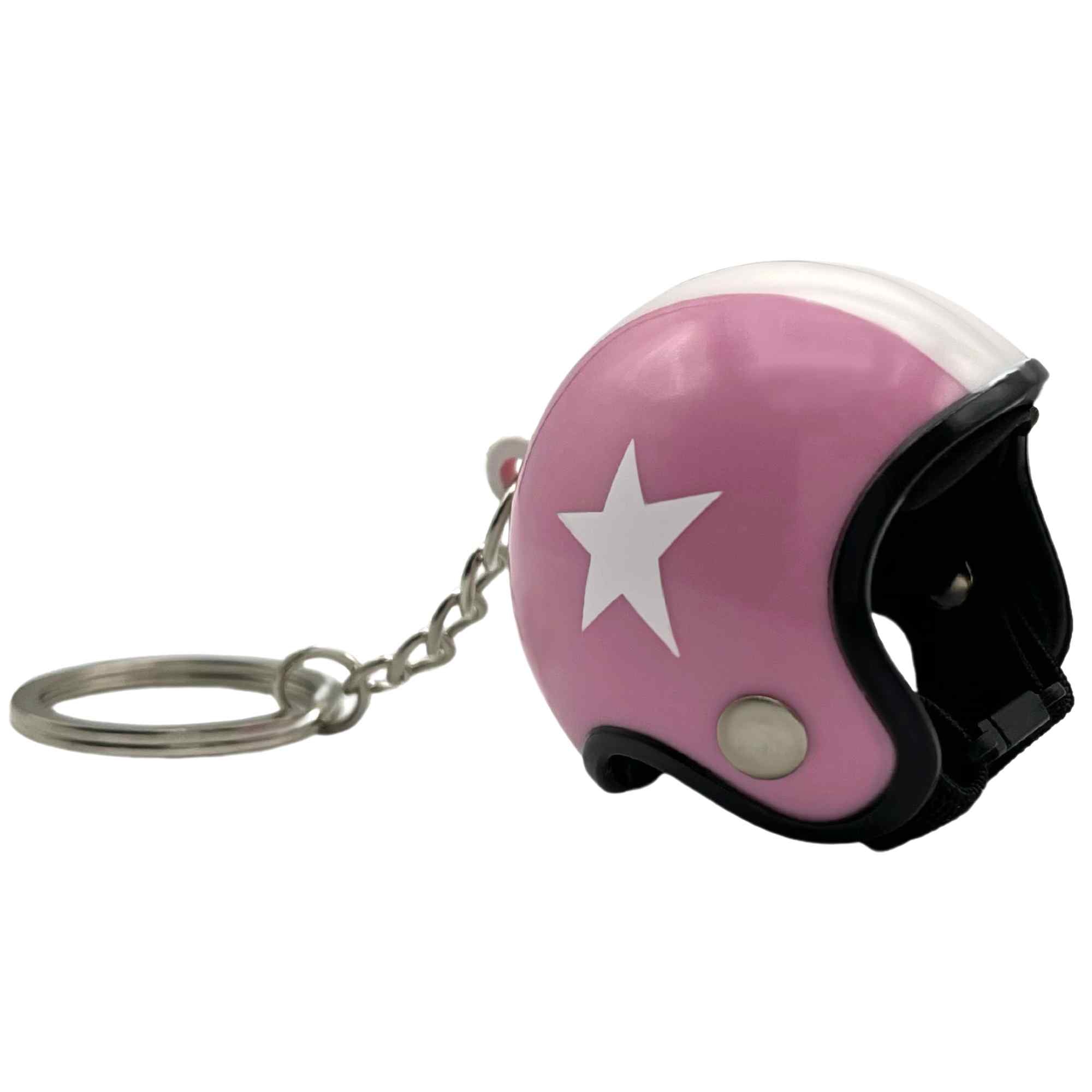 Llavero casco de moto colgante rosa