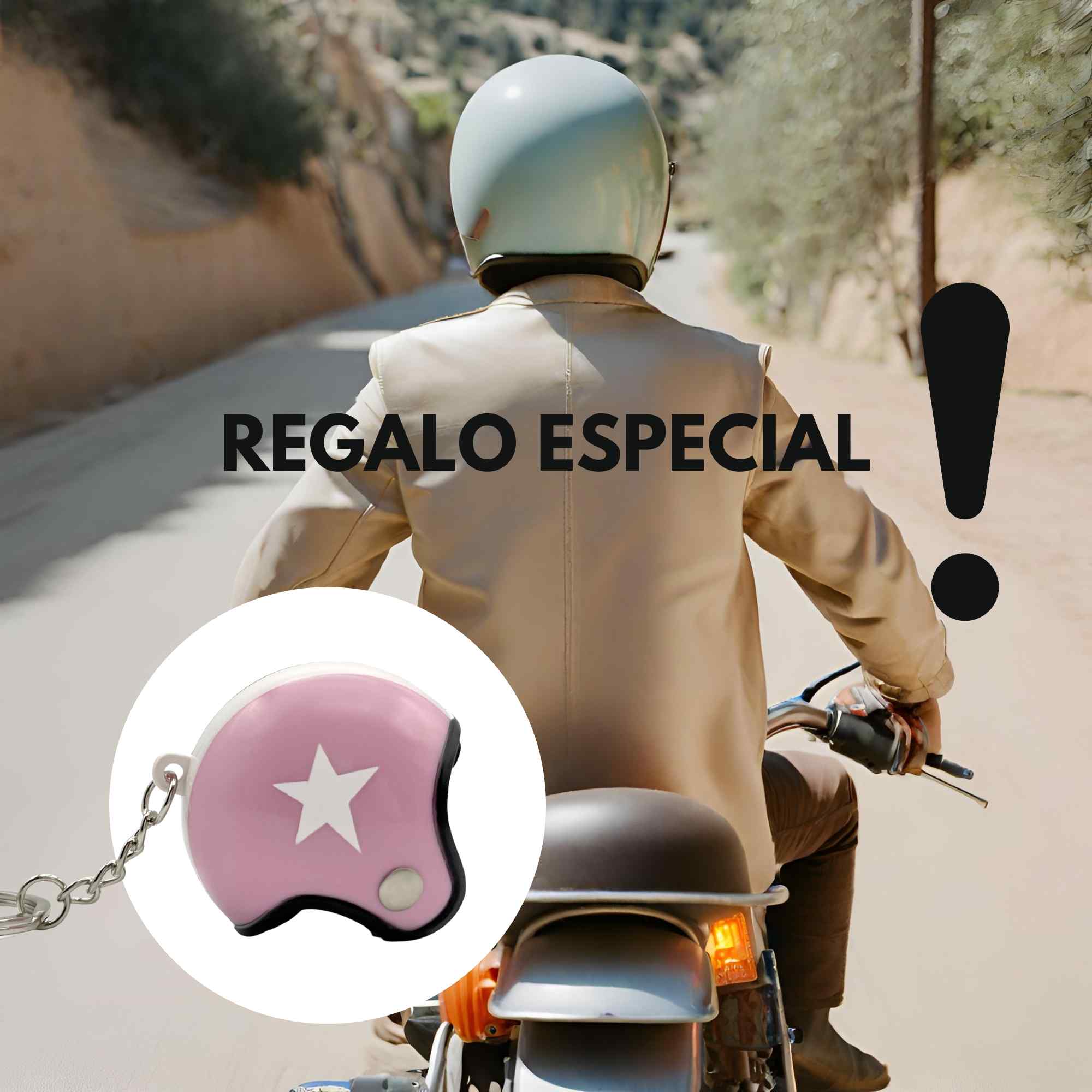 Llavero casco de moto colgante rosa - imagen 4