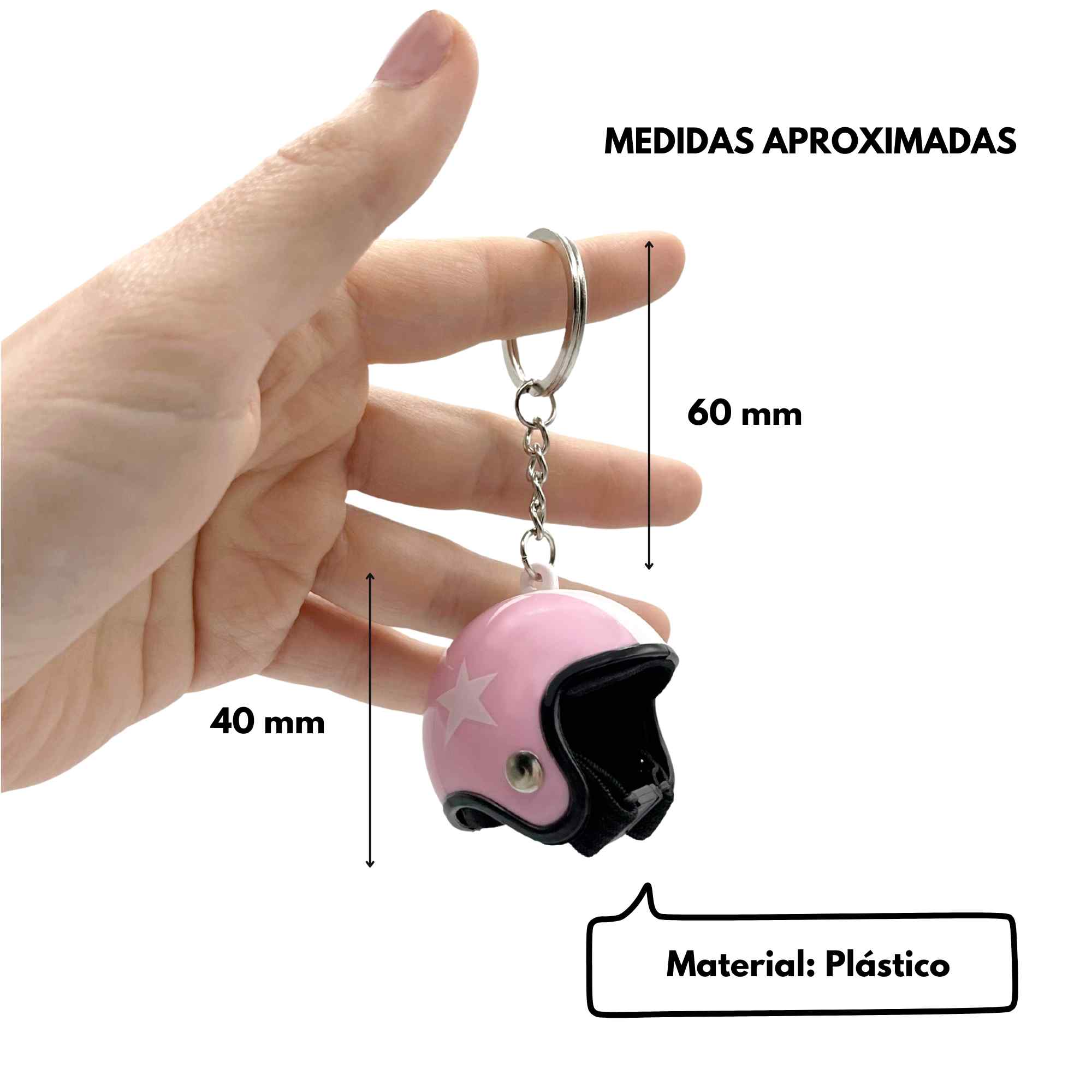 Llavero casco de moto colgante rosa - imagen 6