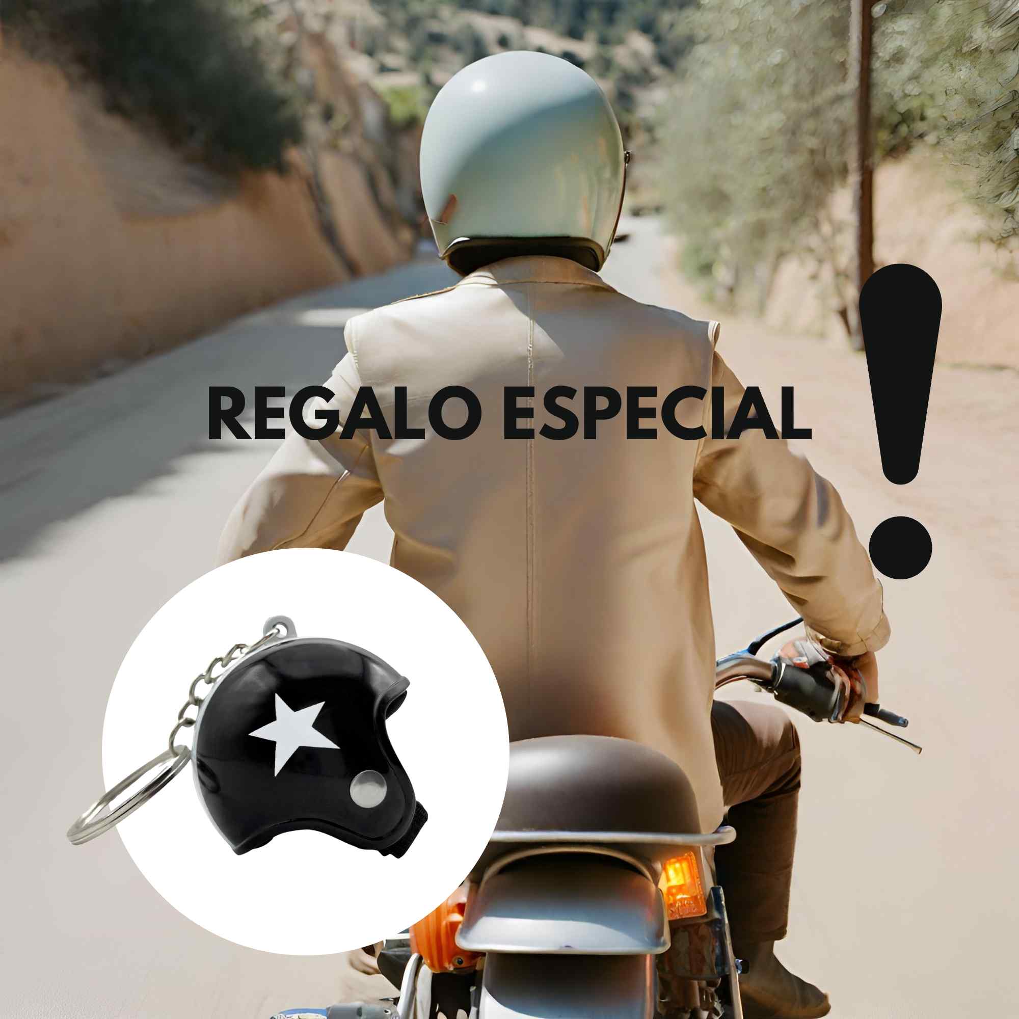 Llavero casco de moto colgante negro - imagen 5