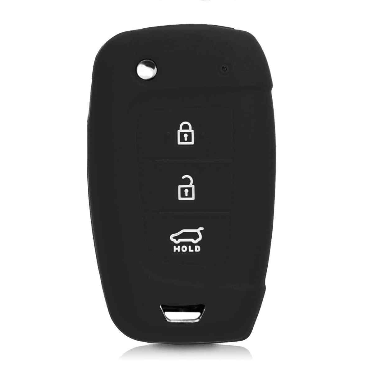 Funda silicona mando llave del coche 3 botones compatible con Hyundai negro - imagen 1