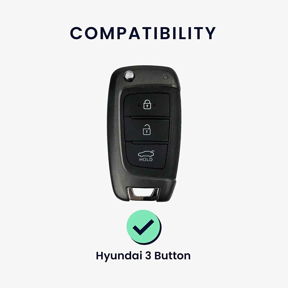 Funda silicona mando llave del coche 3 botones compatible con Hyundai negro - imagen 4