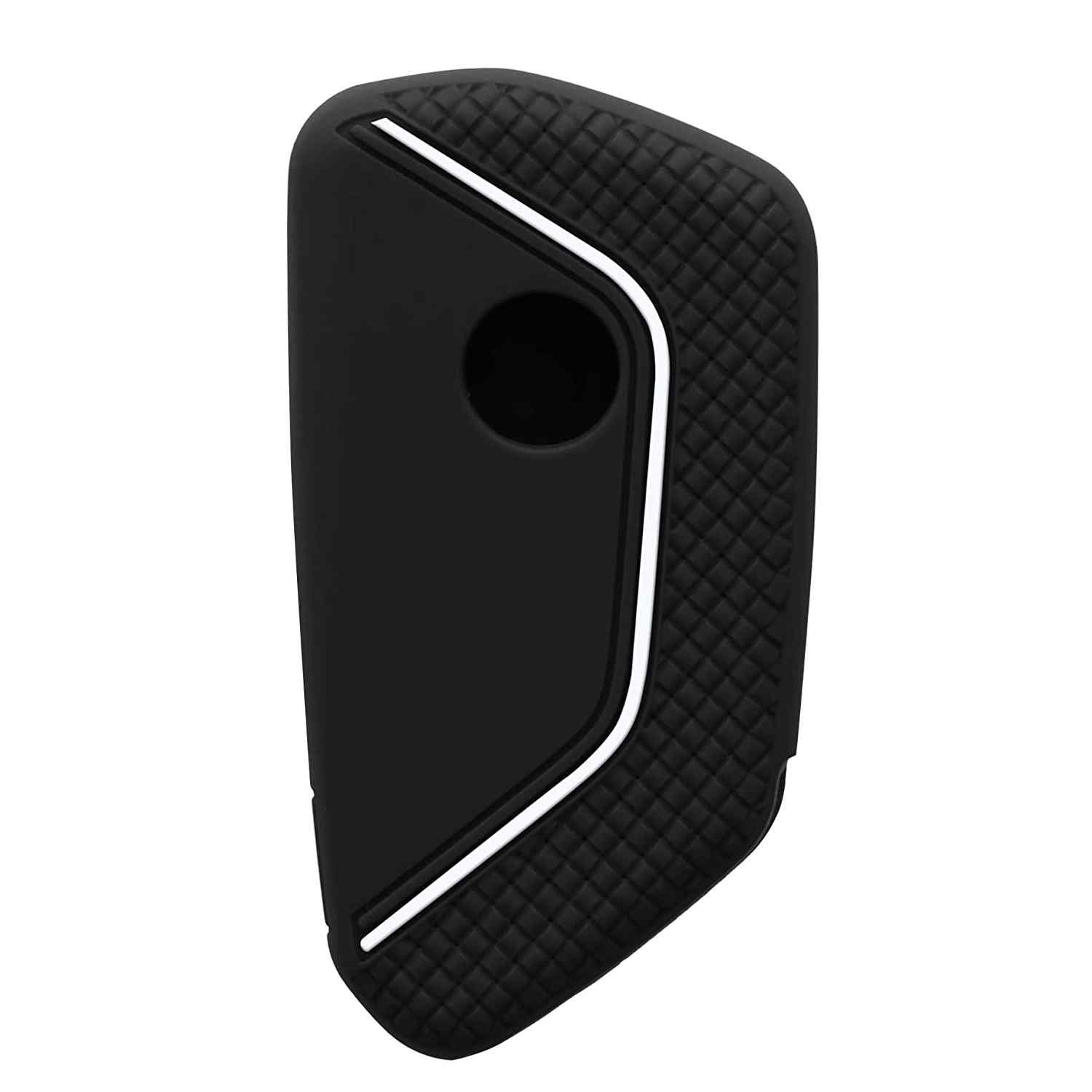Funda silicona mando llave del coche 3 botones compatible con VW Golf negro-blanco - imagen 2
