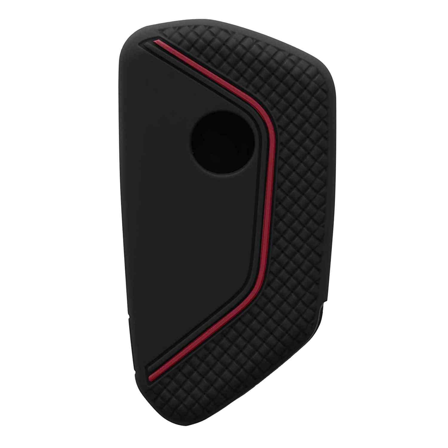 Funda silicona mando llave del coche 3 botones compatible con VW Golf negro-rojo - imagen 2