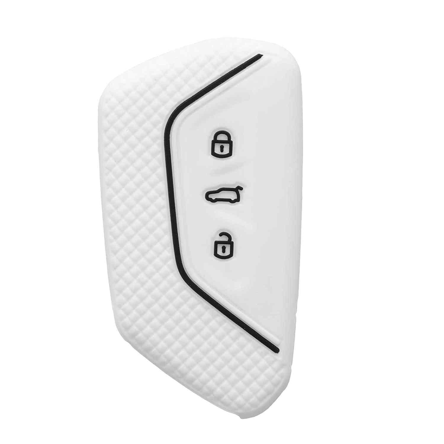 Funda silicona mando llave del coche 3 botones compatible con VW Golf blanco - imagen 1