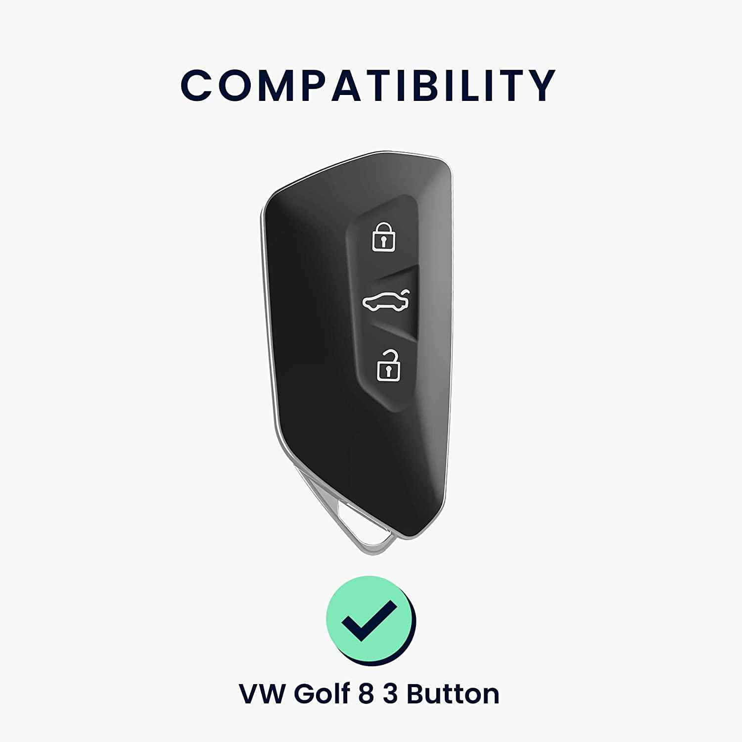 Funda silicona mando llave del coche 3 botones compatible con VW Golf blanco - imagen 3