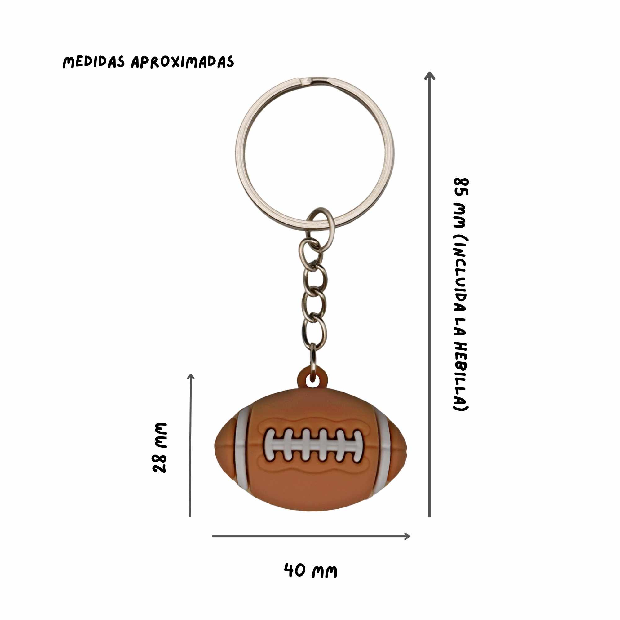 Llavero plastico en forma de pelota rugby - imagen 4