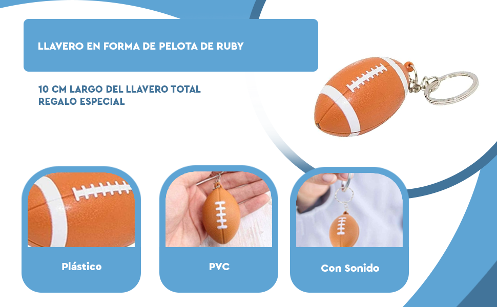 Banner - Llavero plastico en forma de pelota rugby