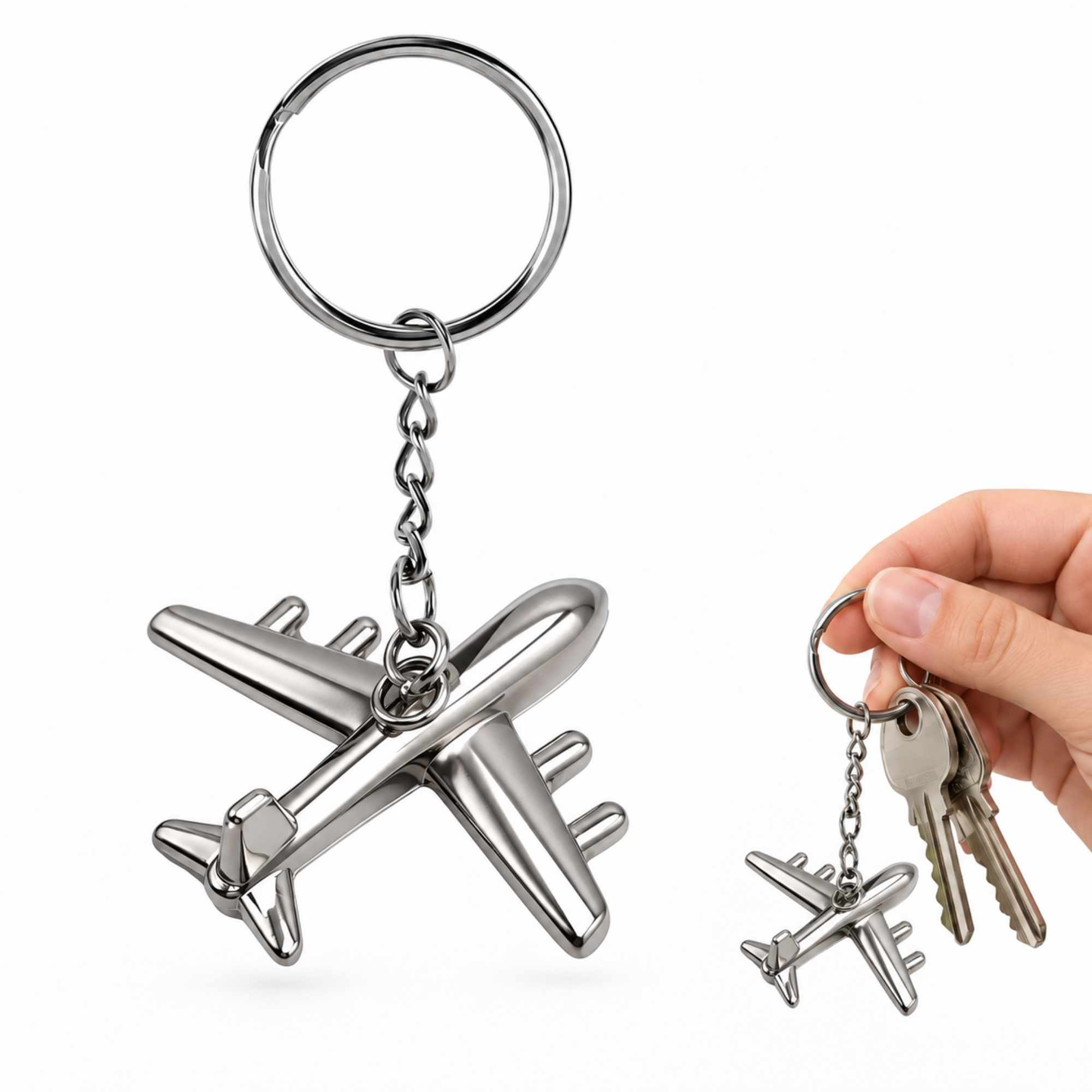 Llavero metalico en forma de avion - imagen 1