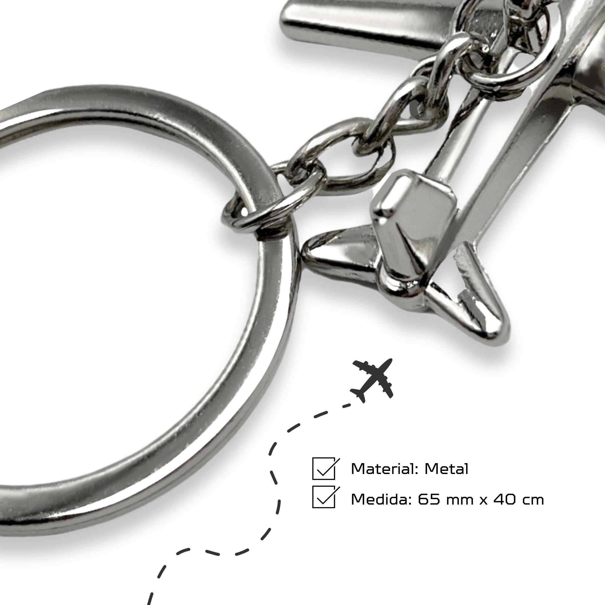 Llavero metalico en forma de avion - imagen 5