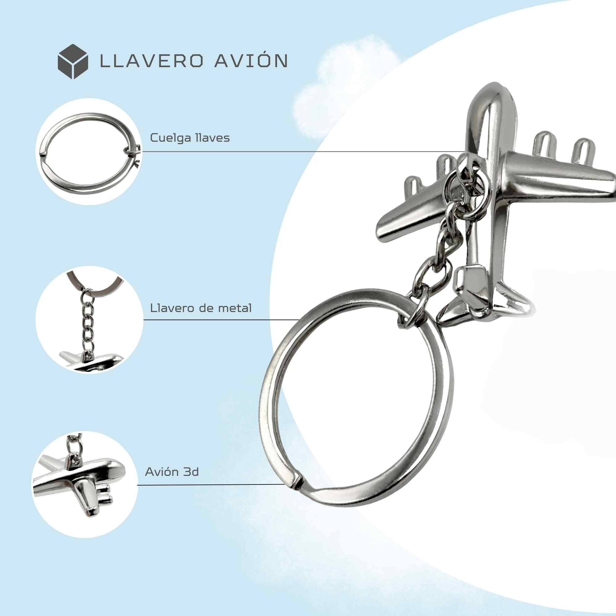 Llavero metalico en forma de avion - imagen 2