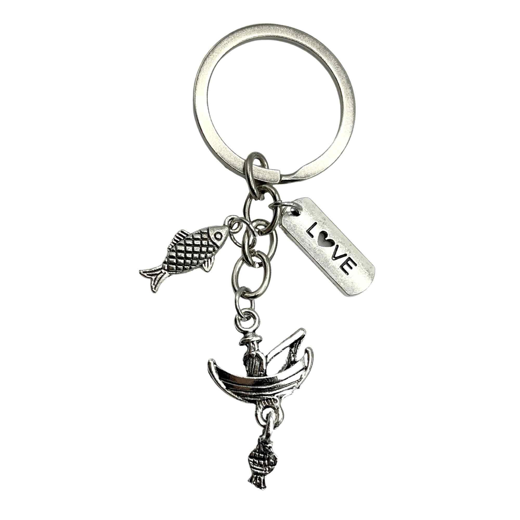 Llavero pescador metalico - imagen 1