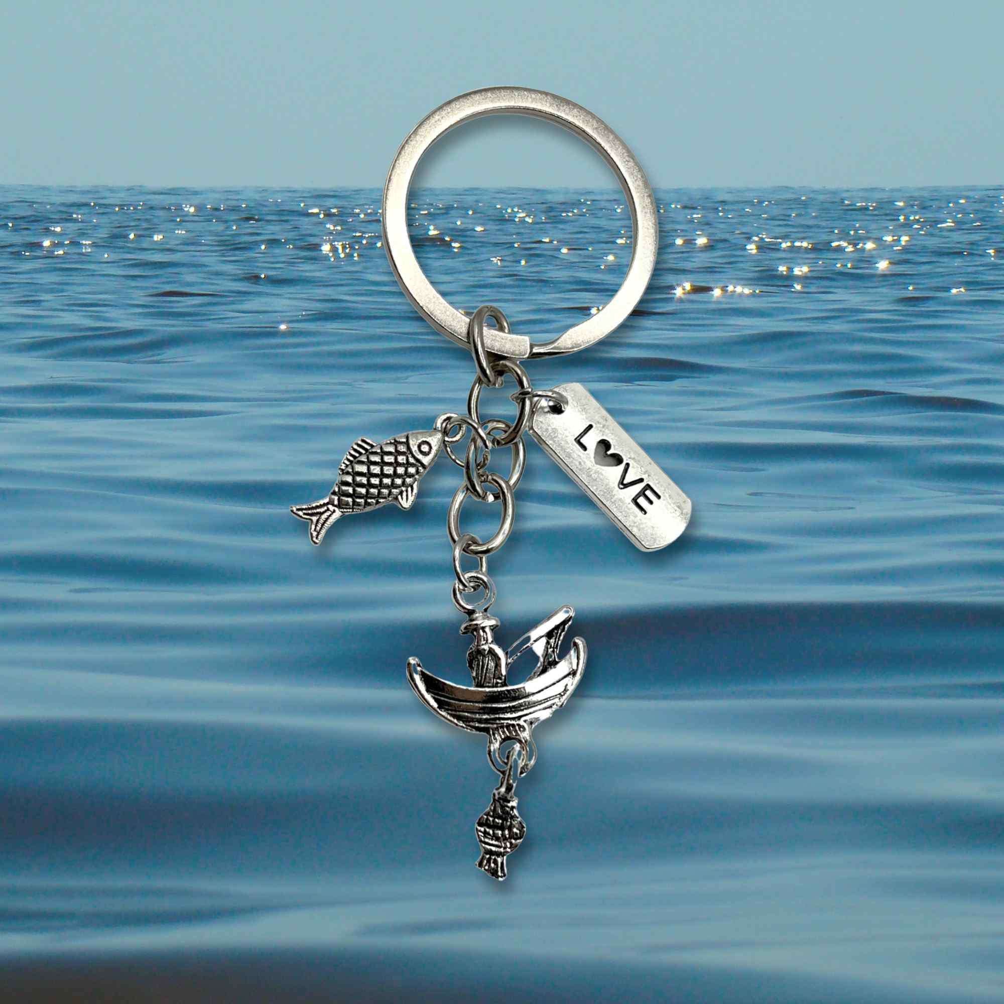 Llavero pescador metalico - imagen 5