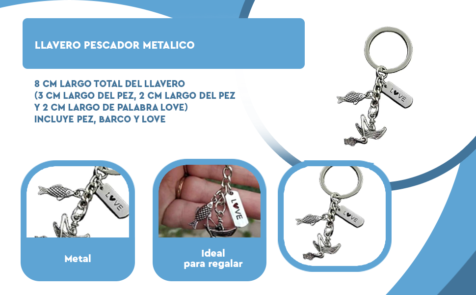 Banner - Llavero pescador metalico