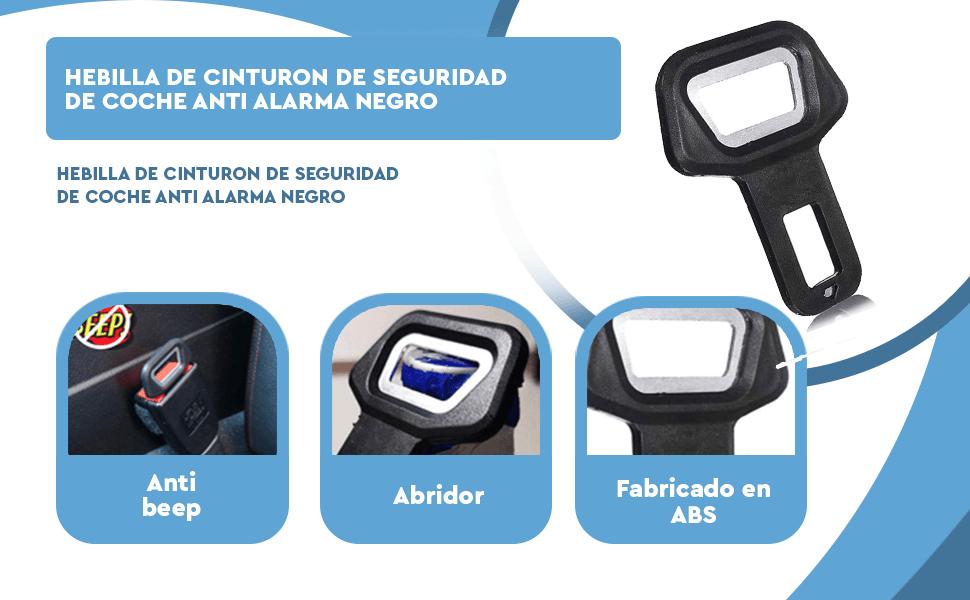 Banner - Hebilla de cinturon de seguridad de coche anti alarma negro