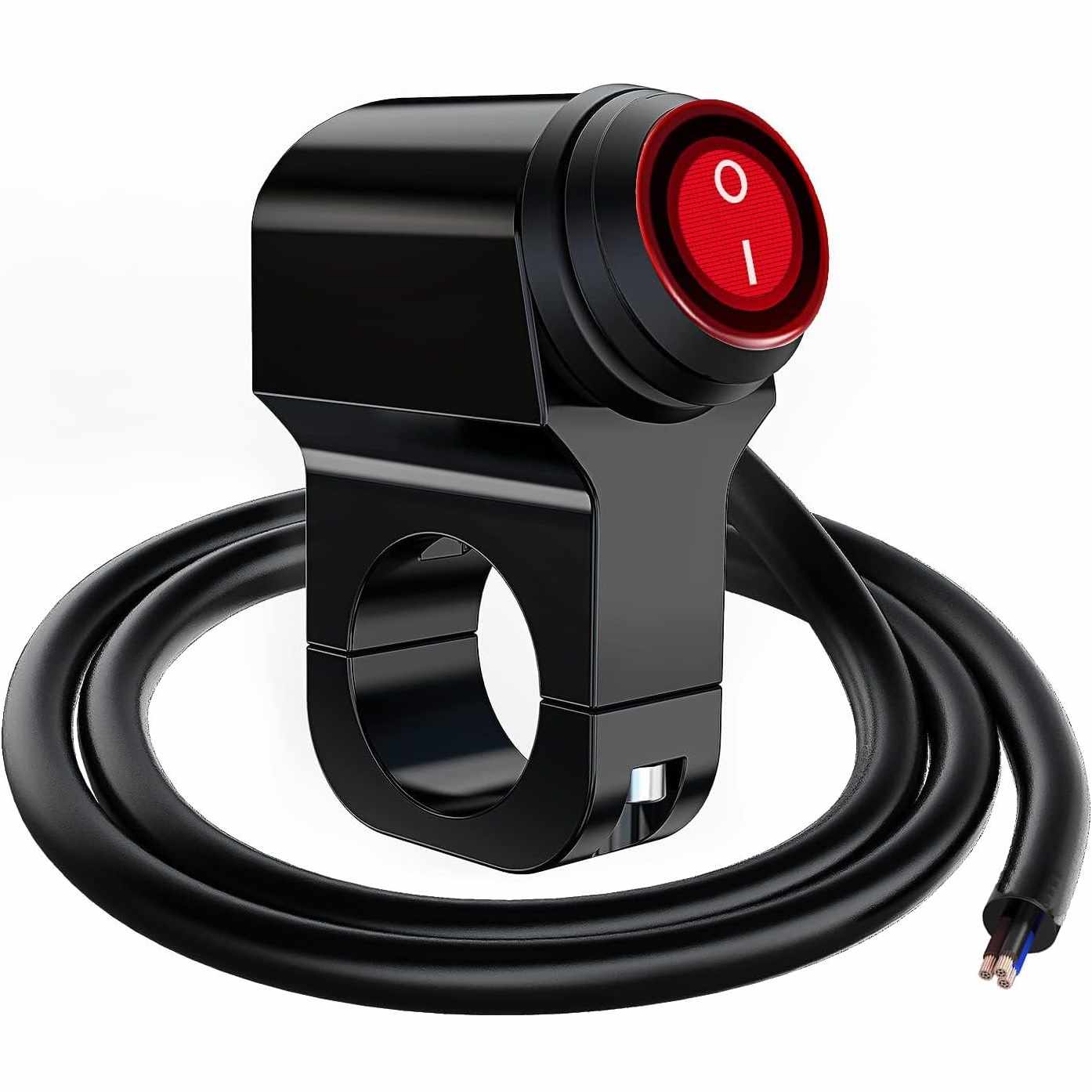 Interruptor luces faros para manillar de moto 12 V CC negro - imagen 1