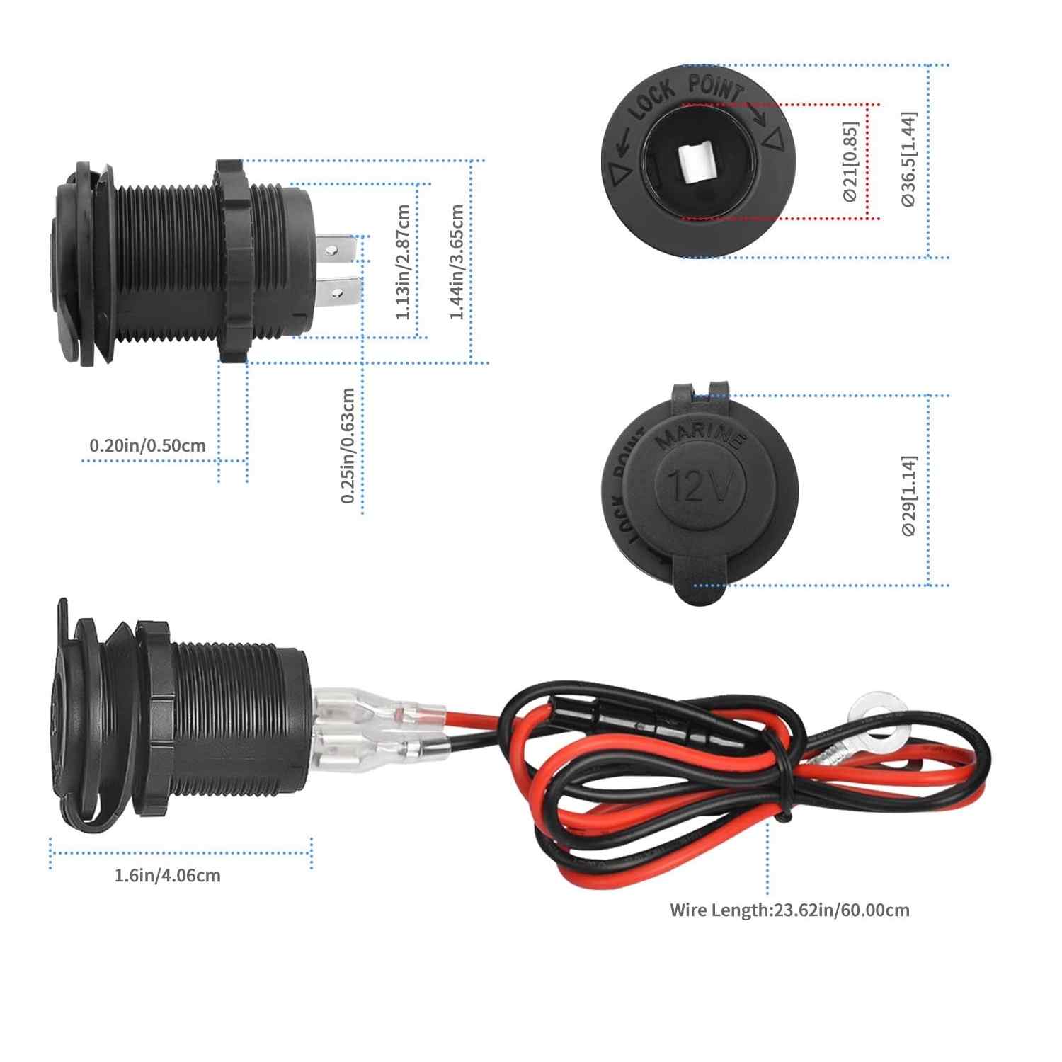 Encendedor de cigarrillos de coche 12V/24V DC - imagen 2