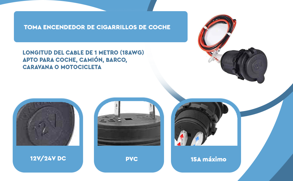 Banner - Encendedor de cigarrillos de coche 12V/24V DC