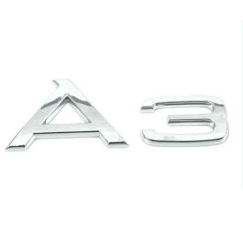 Emblema Adhesivo A3 Para Maletero Compatible Con Audi Plateado