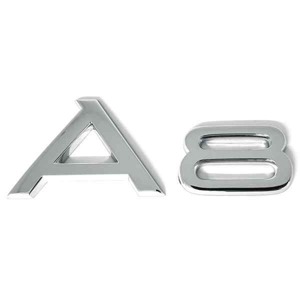 Emblema Adhesivo A8 para Maletero compatible con audi plateado - imagen 1
