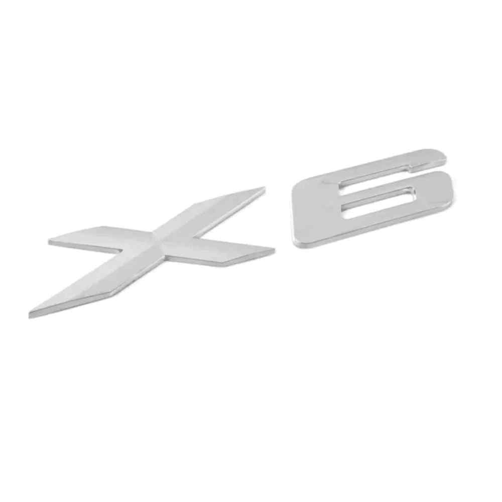 Emblema Adhesivo X6 para Maletero compatible con BMW plateado - imagen 1