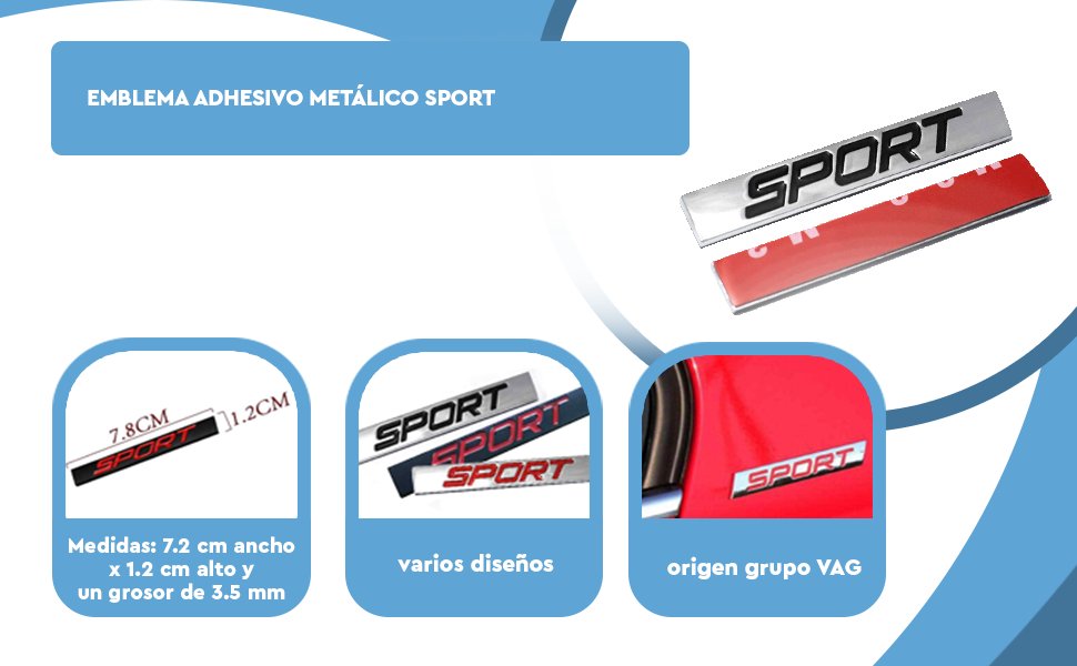 Banner - Emblema Adhesivo metálico Sport rojo