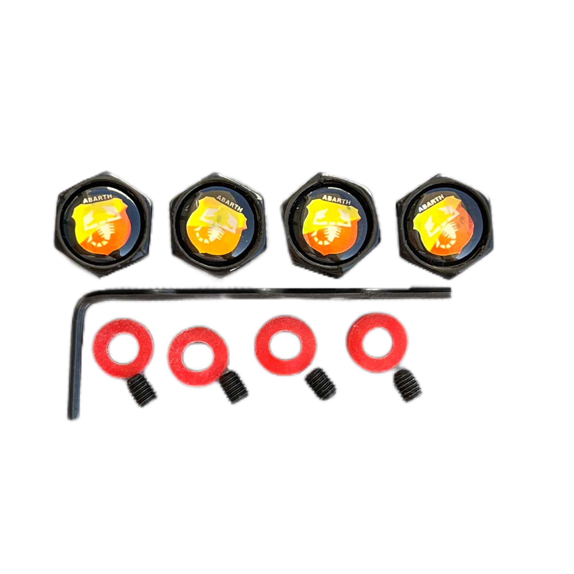 Tapon antirrobo de aluminio para valvula de neumatico compatible con Abarth (4 uds) negro - imagen 1