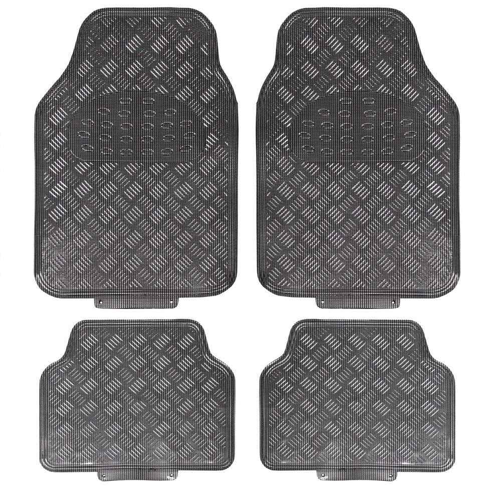 Juego Alfombrillas de goma Universales para Coche carbono diseño metalico - imagen 1