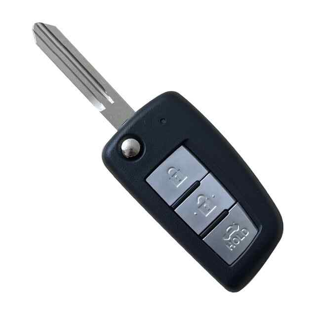 Carcasa mando llave de coche 3 botones compatible con Nissan negro - imagen 1