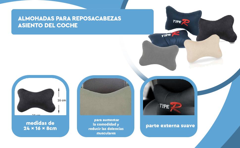 Banner - Almohadas para reposacabezas asiento del coche (2 uds) negro