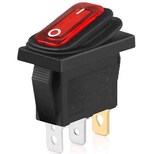 Interruptor basculante ON-OFF SPST 3 vias impermeable led Rojo 20 A - imagen 2