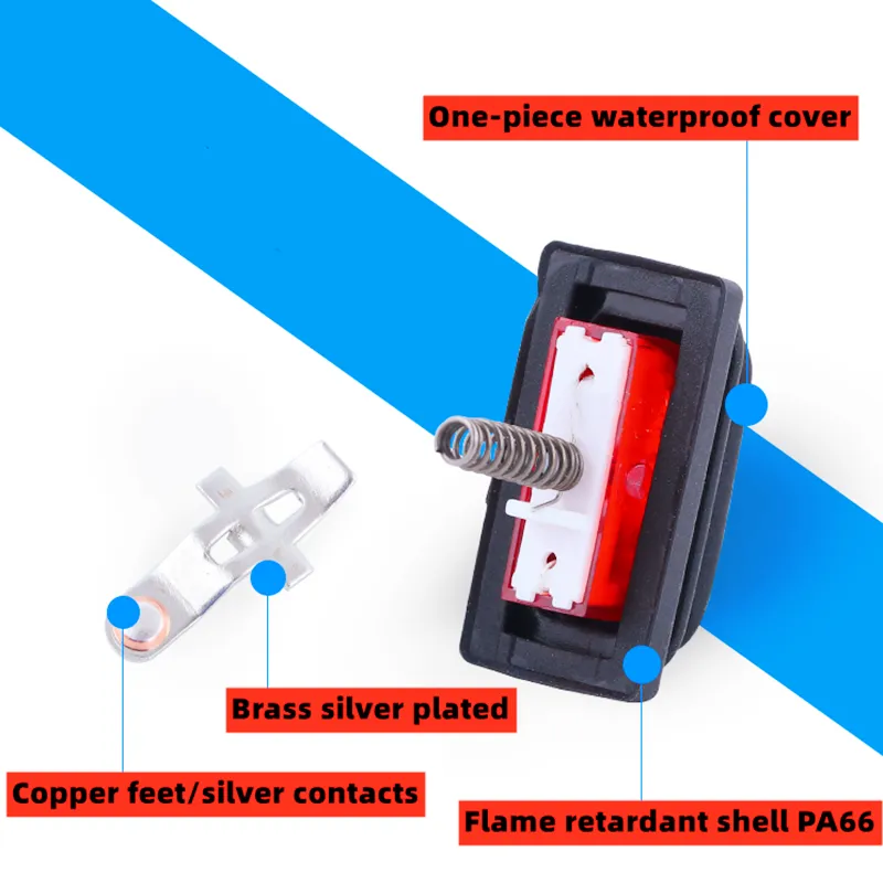 Interruptor basculante ON-OFF SPST 3 vias impermeable led Rojo 20 A - imagen 7