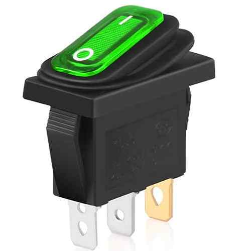 Interruptor basculante ON-OFF SPST 3 vias impermeable led verde 20 A - imagen 1