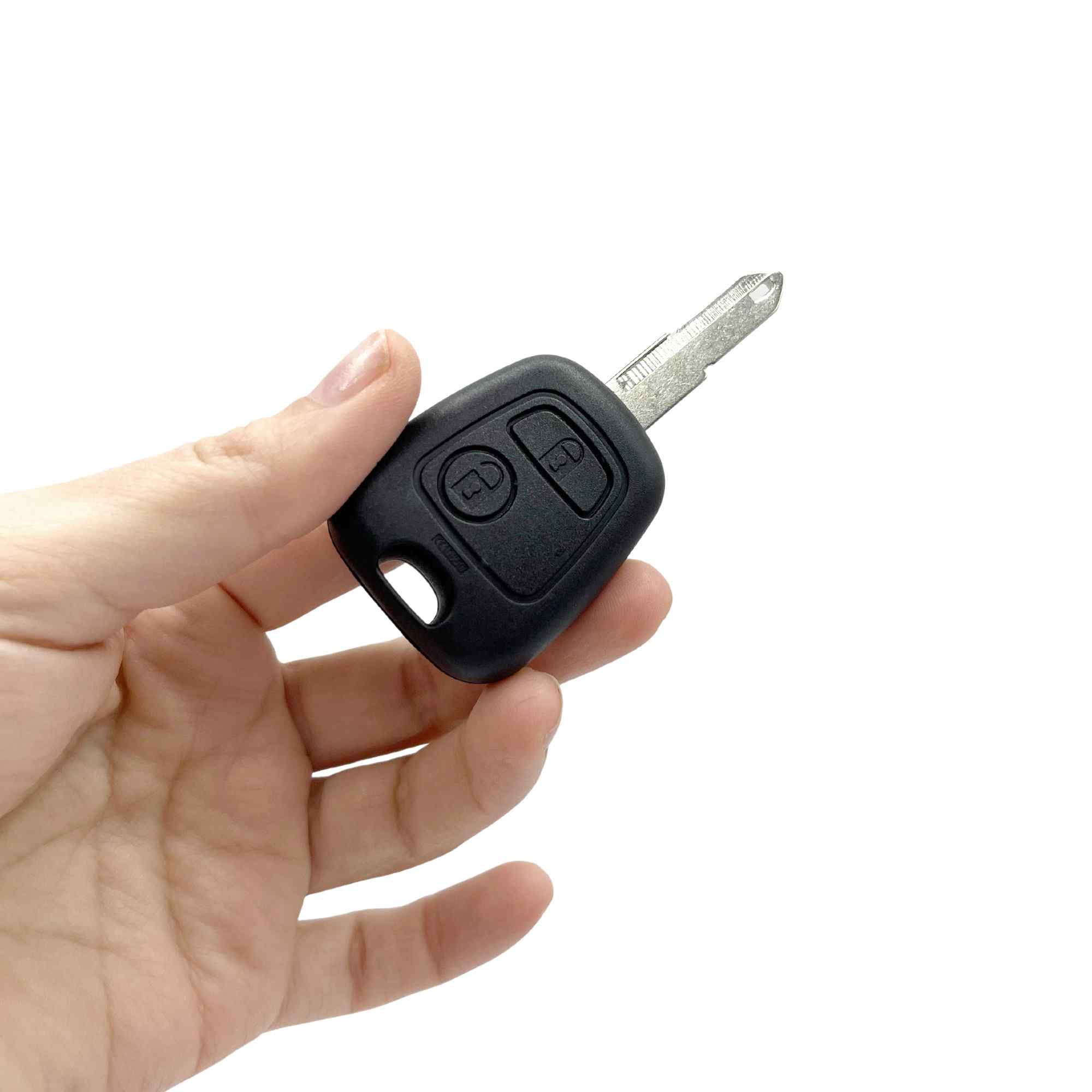 Carcasa mando llave de coche 2 botones compatible con Peugeot negro - imagen 2