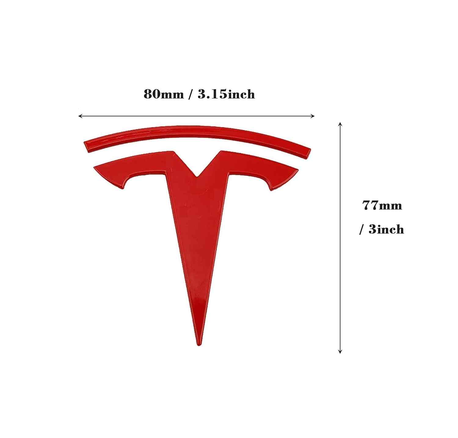 Emblema Adhesivo para trasero compatible con Tesla rojo - imagen 3