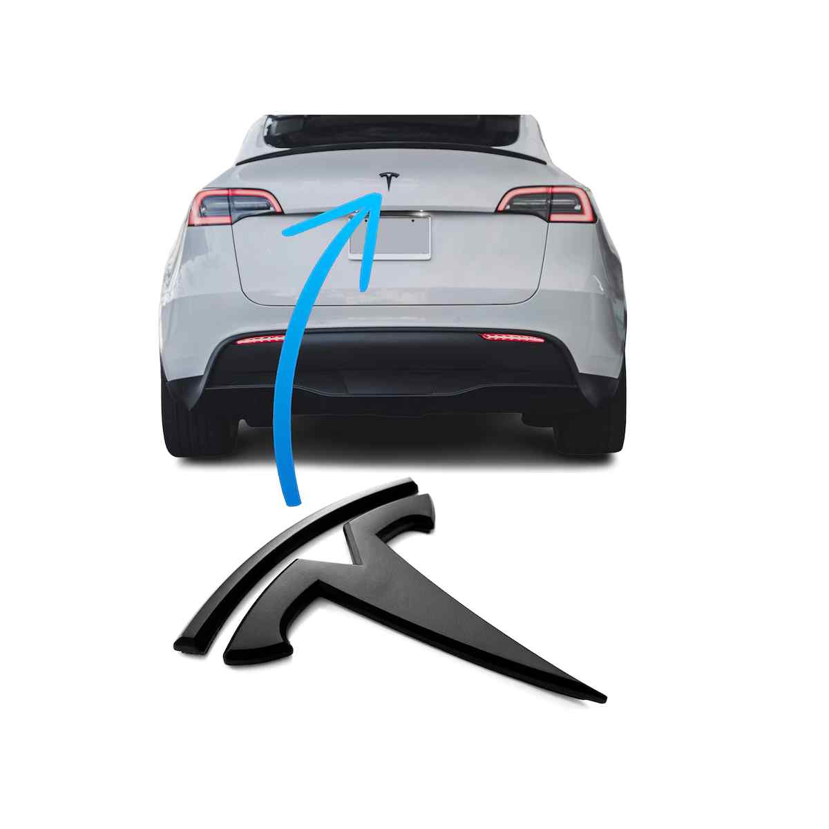 Emblema Adhesivo para trasero compatible con Tesla negro mate - imagen 4